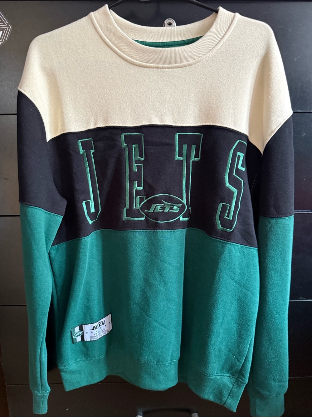 NFL Crewneck Sweatshirt in Green, Black & Cream